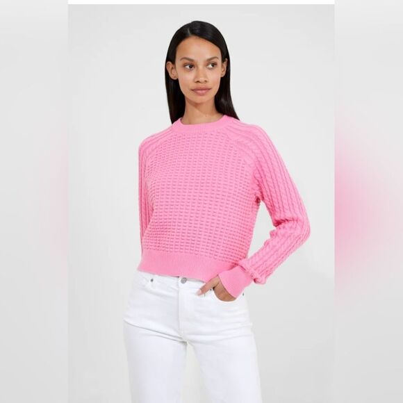 NWT French Connection Mozart Cotton Aurora Pink Sweater size M - Picture 1 of 6